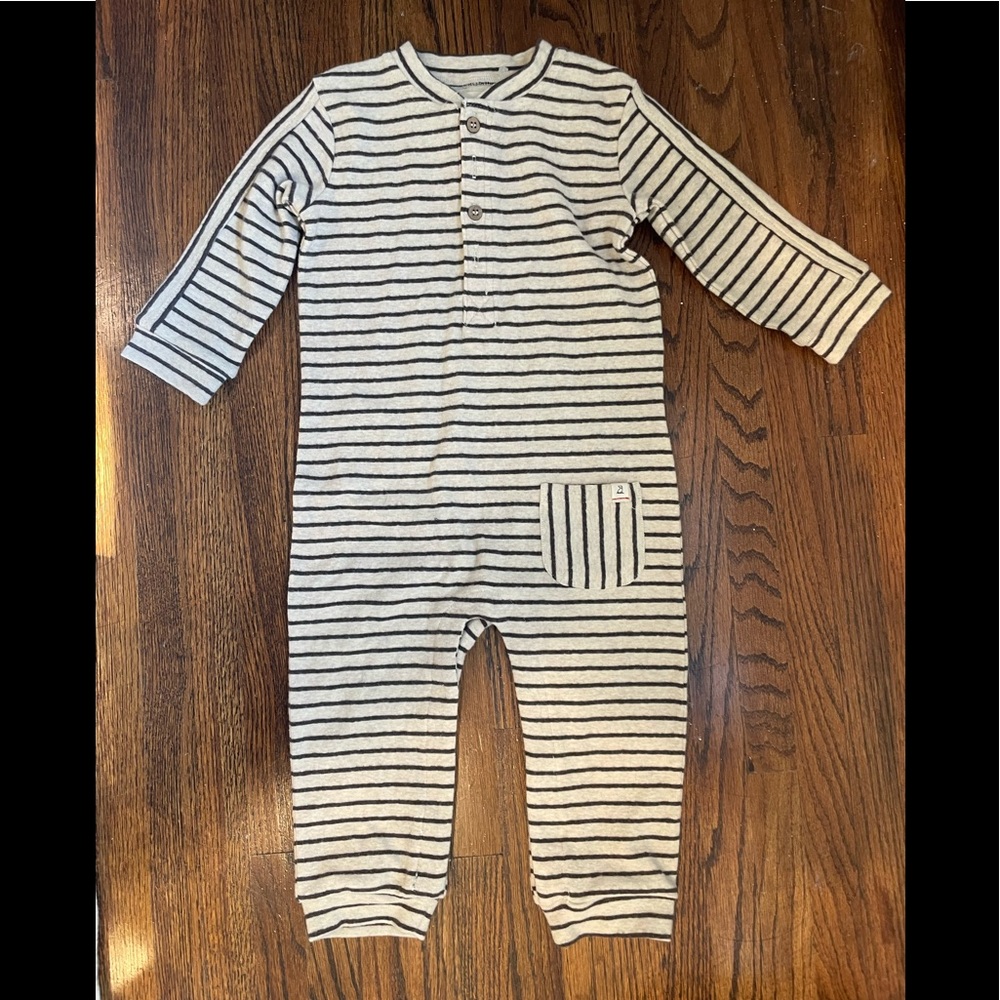 NWT Me & Henry boys romper. Brown striped